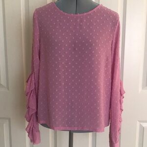 A New Day Target Pink Dotted Swiss Blouse M